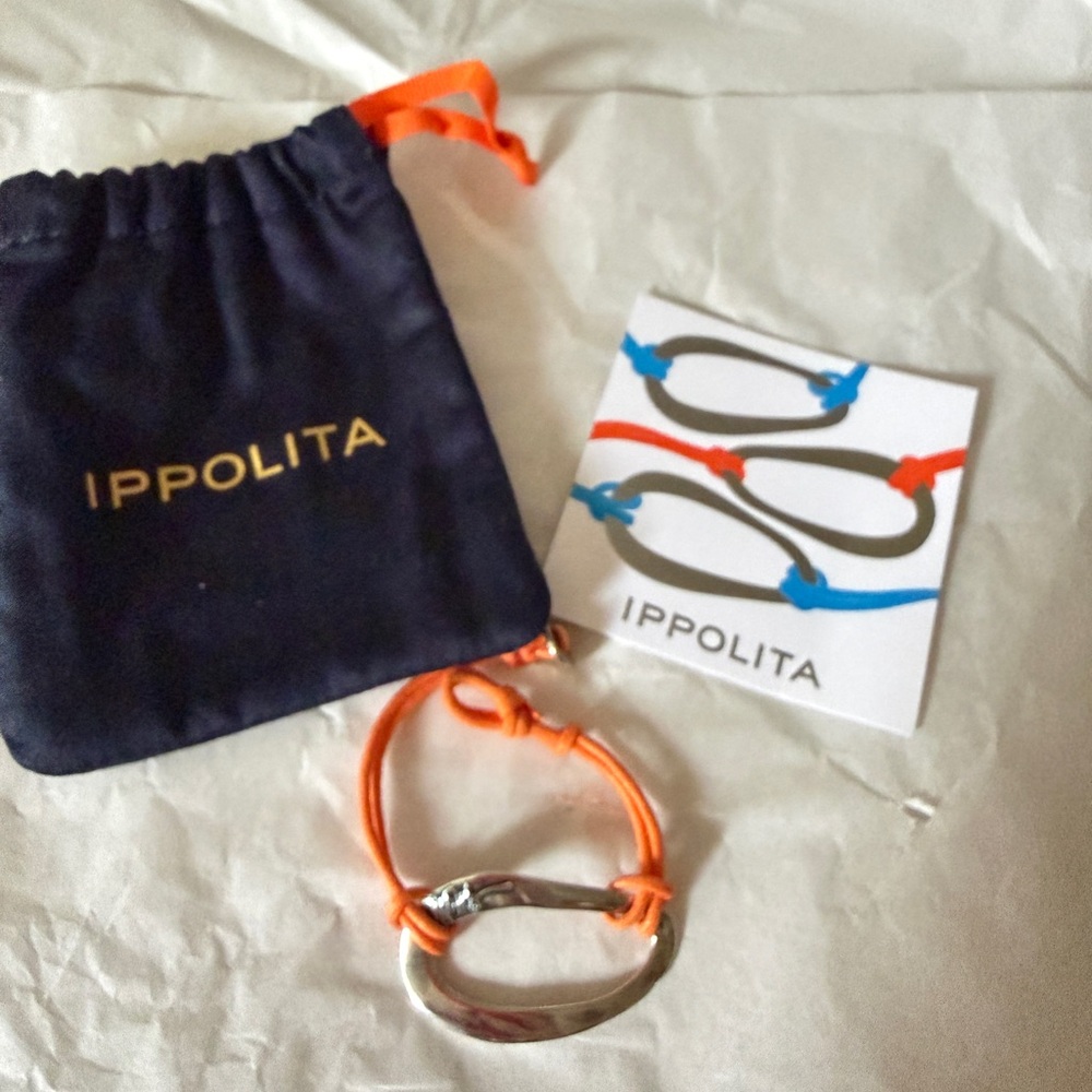 ippolita bracelet sterling silver orange cord 6.5 in
